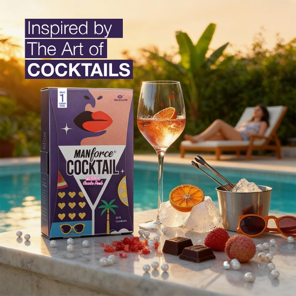 Manforce Cocktail Condoms combo pack featuring assorted flavours, natural latex and 100 pieces