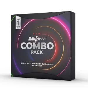 Manforce flavoured condoms 3 in 1 assorted pack with chocolate, strawberry and melon flavours