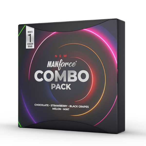 Manforce flavoured condoms 3 in 1 assorted pack with chocolate, strawberry and melon flavours