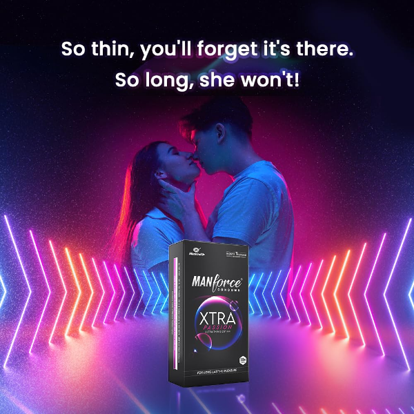Manforce Xtra Passion Condoms with benzocaine lubricant for climax delay and longer intimacy