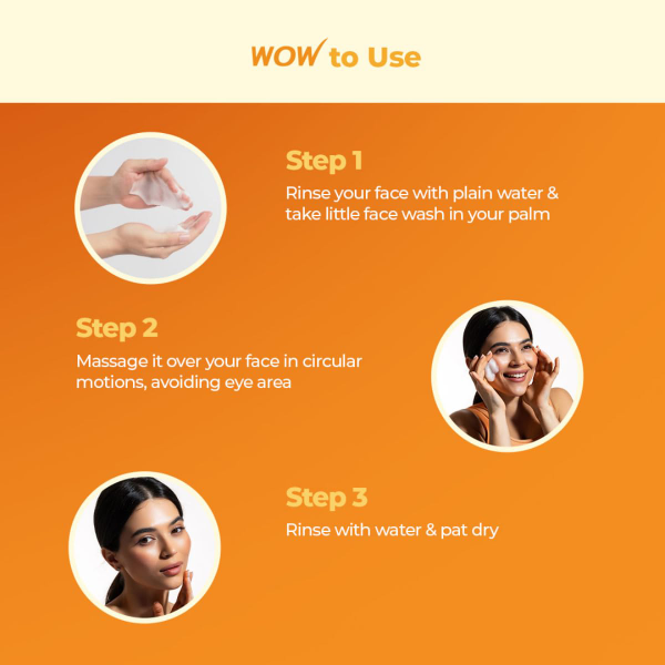 WOW Skin Science Vitamin C Face Wash soap free facial cleanser suitable for women and men daily use