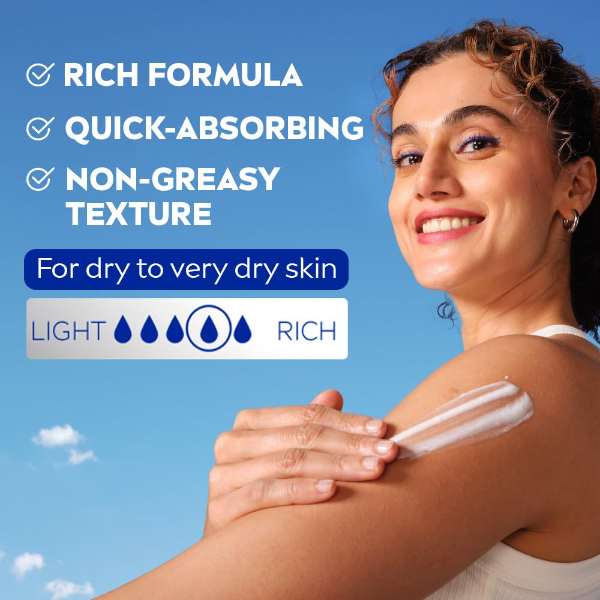 NIVEA Cocoa Nourish Body Lotion highlighting cocoa butter and coconut oil moisturising skincare formula