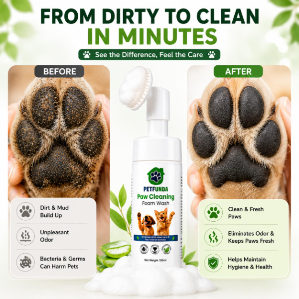 Portable paw cleaning foam brush suitable for dogs cats and puppies during travel and outdoor walks