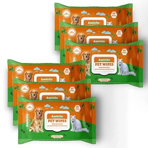 Anti-Bacterial Pet Wipes pack for dogs puppies and pets with fresh apple scent for daily grooming care