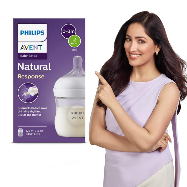 Philips Avent baby bottle 125ml with ergonomic shape for newborn feeding from 0+ months