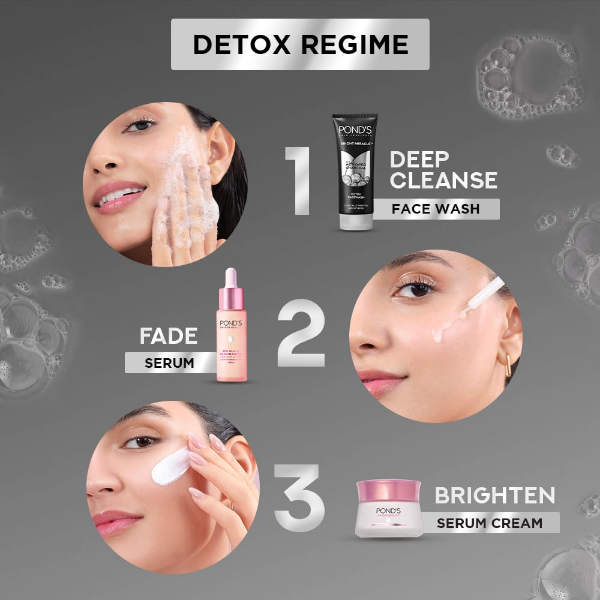 POND'S Pure Detox Face Wash charcoal face wash helping deep cleanse oily skin and remove everyday impurities