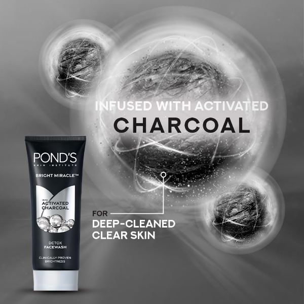 POND'S Pure Detox Face Wash charcoal face wash with deep cleansing formula for oily skin care routine