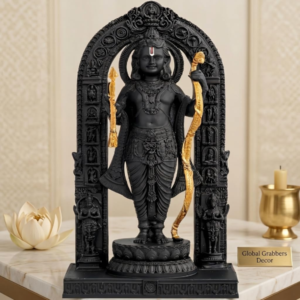 Ram Lalla Ayodhya Idol 3D polyresin statue with detailed religious craftsmanship for home décor