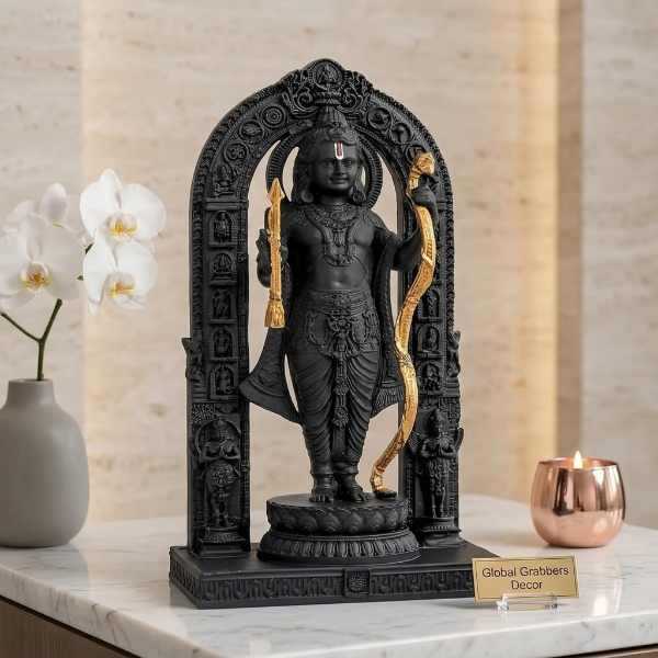Ram Lalla Ayodhya Idol polyresin showpiece depicting Lord Rama for spiritual home display
