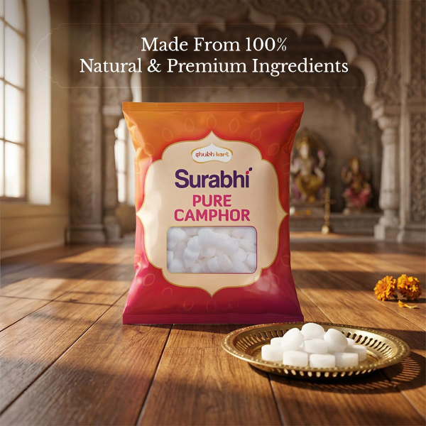 Shubhkart Surabhi pure camphor tablets for Diwali worship and traditional aarti rituals at home