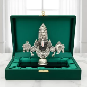 Silver plated Tirupati Balaji statue of Lord Venkateswara Swamy for pooja room and home temple décor