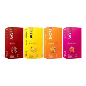 Skore Fruit Basket Condoms flavoured dotted condoms with 1500 raised dots in an 80-piece pack