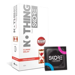 Skore delay condoms Nothing Climax transparent natural latex condom product image for men use