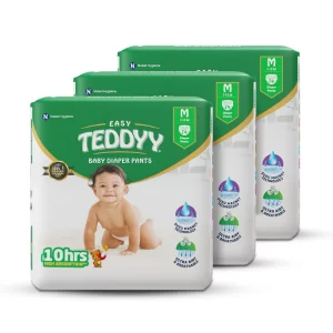 TEDDYY Baby Easy Pants Medium nappies for babies weighing 7-12 kg with 10-hour leak protection