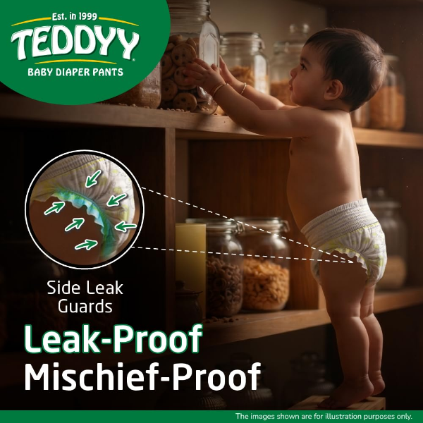 TEDDYY Baby Easy Pants with Rapid Soaker Channels for quick wetness absorption and protection