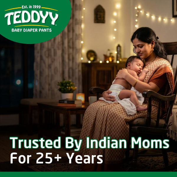 TEDDYY Baby Easy Pants Medium 222 count with anti-bacterial and anti-rash features