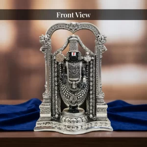 999 silver plated Standing Tirupati Balaji Idol, 8 inch Lord Venkateswara statue for pooja room decor