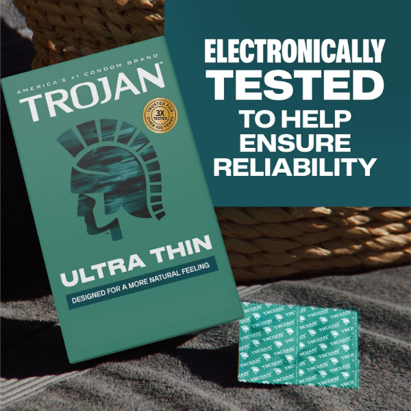 Trojan Ultra Thin Condoms over 25% thinner than standard Trojan condoms in lubricated format