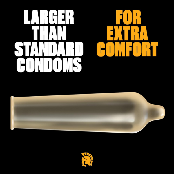 Trojan Magnum Condoms with wider contoured shape, silky lubricant and tapered base for secure placement