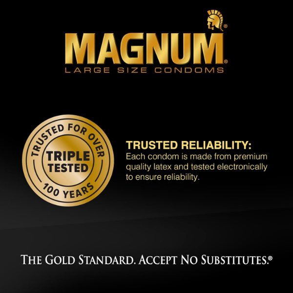 Trojan Magnum XL Condoms latex lubricated format with pack of 2 quantity details for shoppers