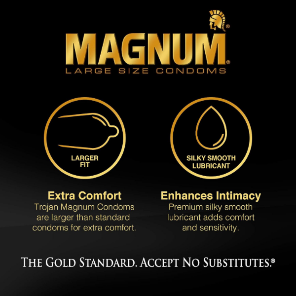 Trojan Magnum Thin Condoms two 12 count boxes for larger size, comfort and added sensitivity