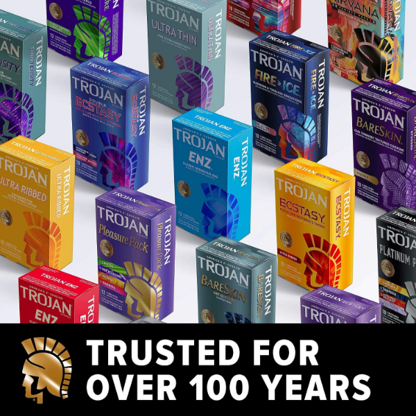 Trojan Magnum Thin Condoms pack of 2 with thinner design, tapered base and UltraSmooth lubricant