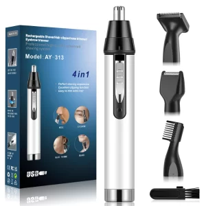BONLOE USB Rechargeable Ear and Nose Hair Trimmer with waterproof design for precise everyday grooming use