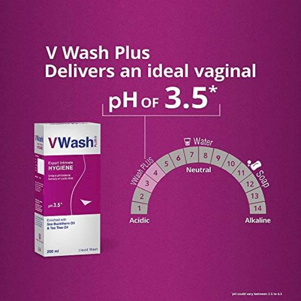 VWash Plus Intimate Hygiene Wash 200ml for daily feminine hygiene with paraben free formula