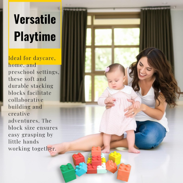 Big Soft Building Blocks for Babies & Toddlers, BPA-Free Construction Toys Set (pack of 2) - Image 2