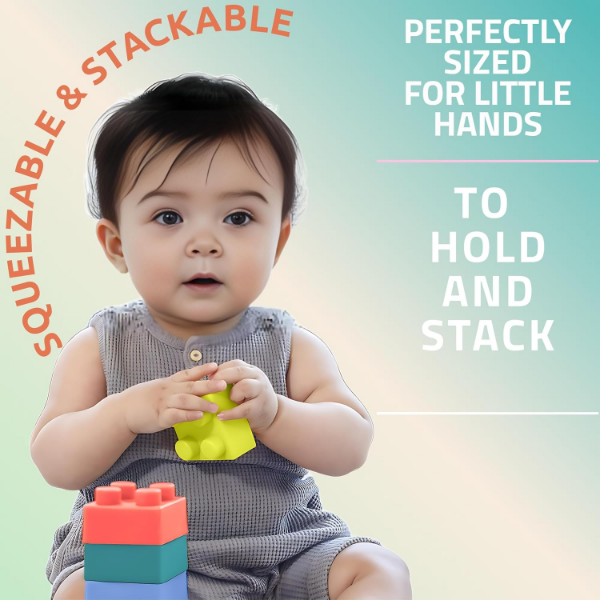 Big Soft Building Blocks for Babies & Toddlers, BPA-Free Construction Toys Set (pack of 2) - Image 3