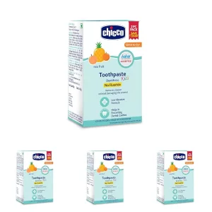 Chicco Kids Toothpaste Mix Fruit Flavour 50g for Children Aged 1–6 Years (6 Pcs) (Pack of 3)