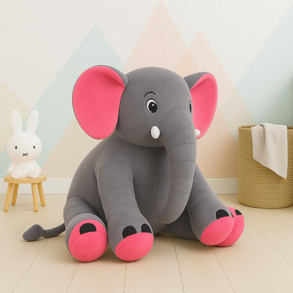 Jam & Honey Elephant Plush Toy – Soft Stuffed Elephant for Kids, Non-Toxic & BIS-Approved (Pack of 2)