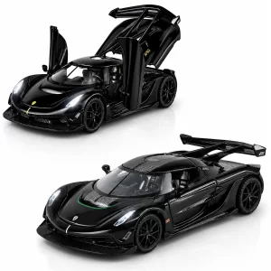 Sky Tech Koenigsegg Jesko 1:32 Alloy Diecast Toy Car with Lights, Music and Pullback Action (Pack of 3)