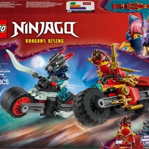 LEGO NINJAGO Kai’s Motorcycle Speed Race Playset with 2 Ninja Bike Toys (Pack of 2)