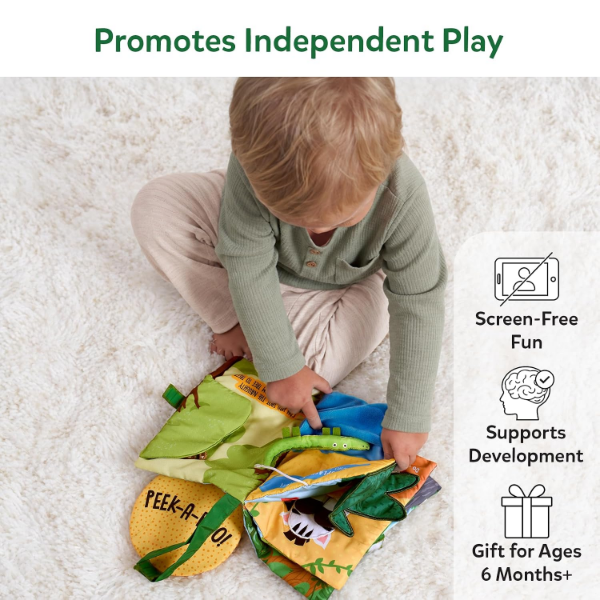Skillmatics Peek-A-Boo Jungle Book – Soft Cloth Baby Book for Sensory Play (Pack of 2) age 6 Month and up - Image 2