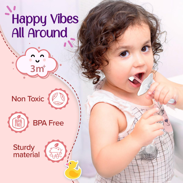 LuvLap Baby Training Toothbrush Set With Anti Choking Shield, 9 Pcs (Pack of 3) - Image 2