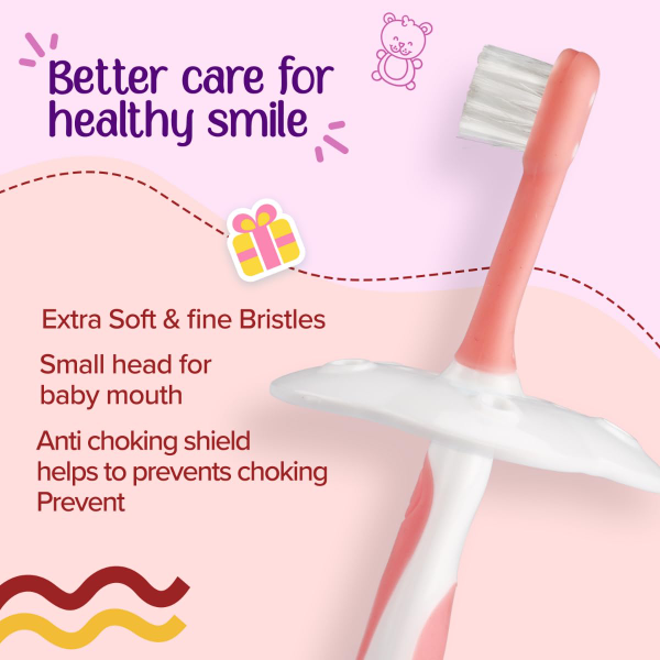LuvLap Baby Training Toothbrush Set With Anti Choking Shield, 9 Pcs (Pack of 3) - Image 3